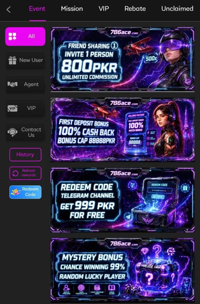 786ace Game promotions