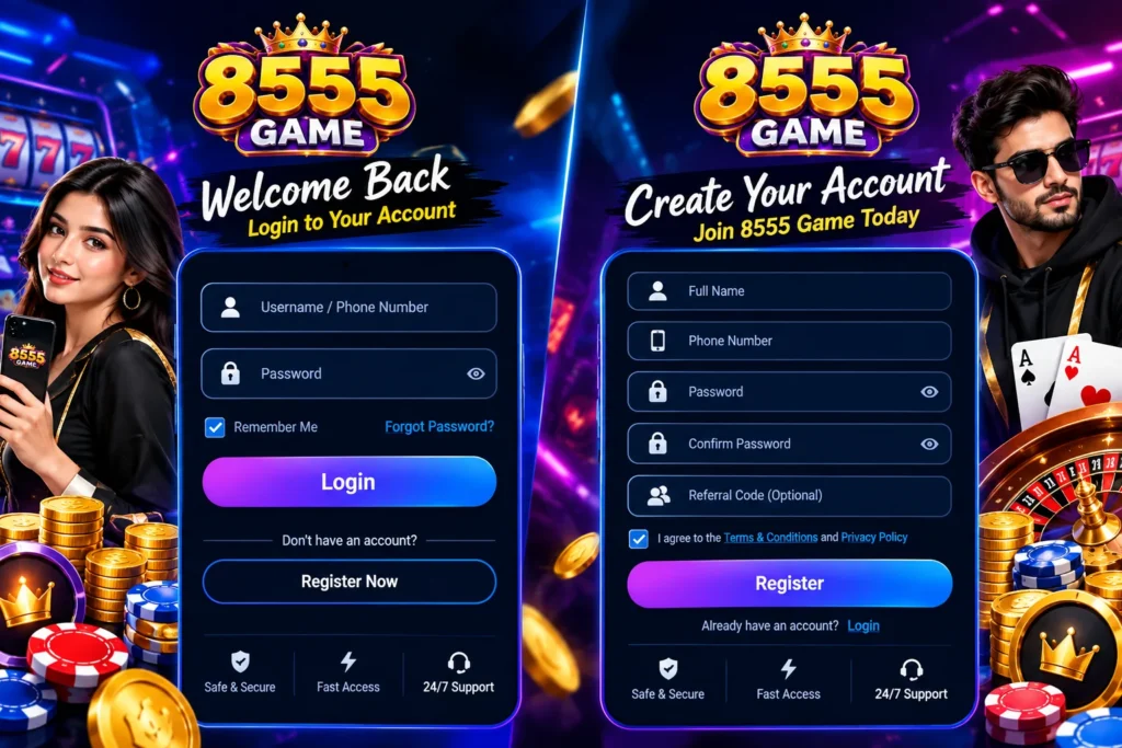 8555 Game login, register