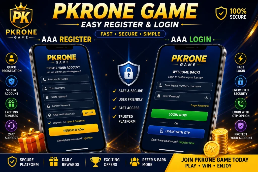 Pkrone Game register, login