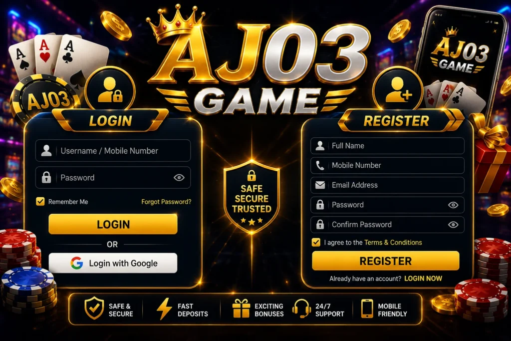 AJ03 Game login, register