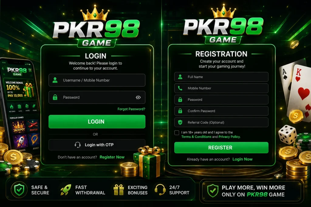 Pkr 98 Game register, login