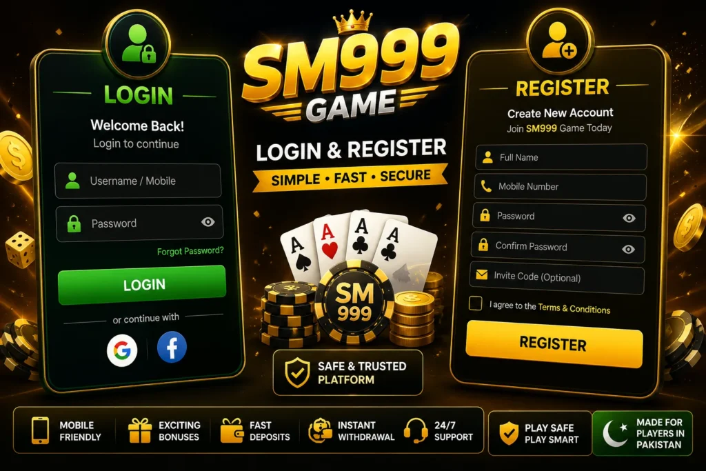 SM999 Game login, register