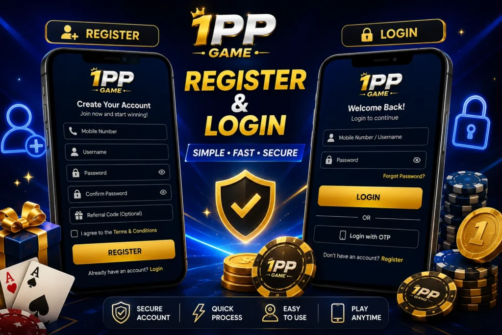 1 pp Game register, login