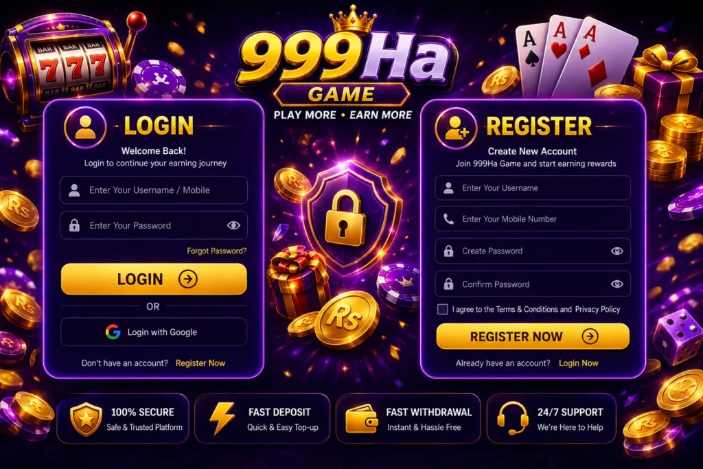 999ha Game login, register