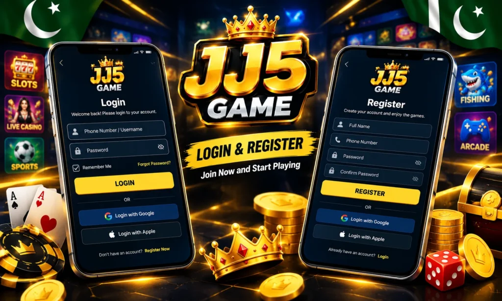 JJ5 Game login, register
