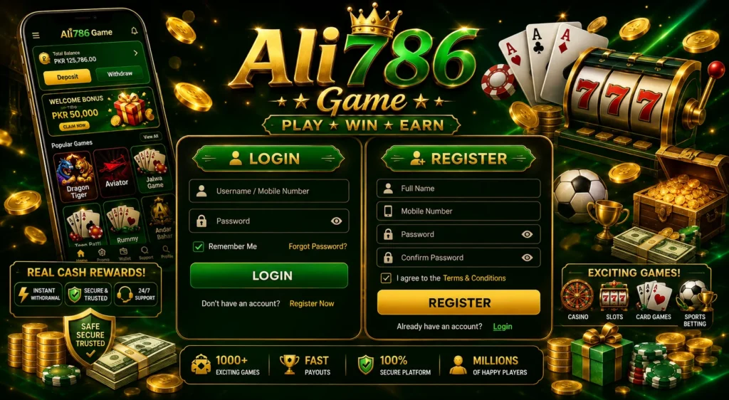 Ali786 Game login, register