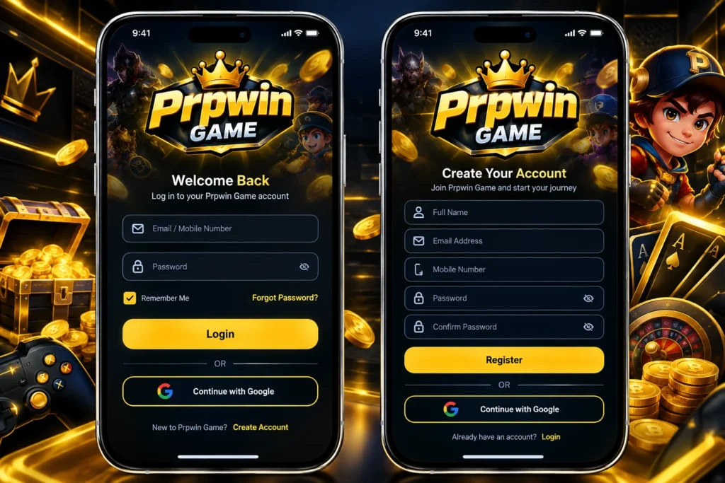 Prpwin Game login, registration