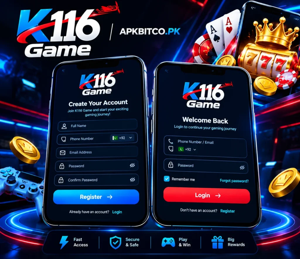 K116 Game Login, register